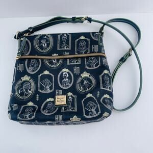 Dooney & Bourke Haunted Mansion Portraits Crossbody Purse Black Green Zip Nylon